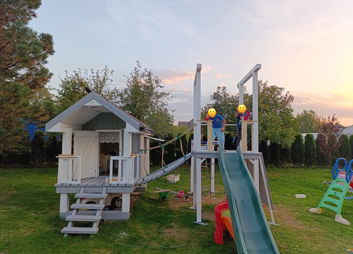 Playhouse with slide